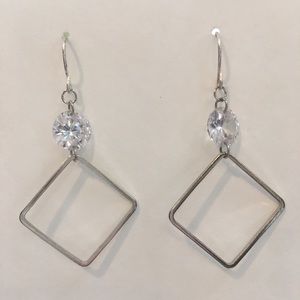 Square Rhinestone Dangle Earring